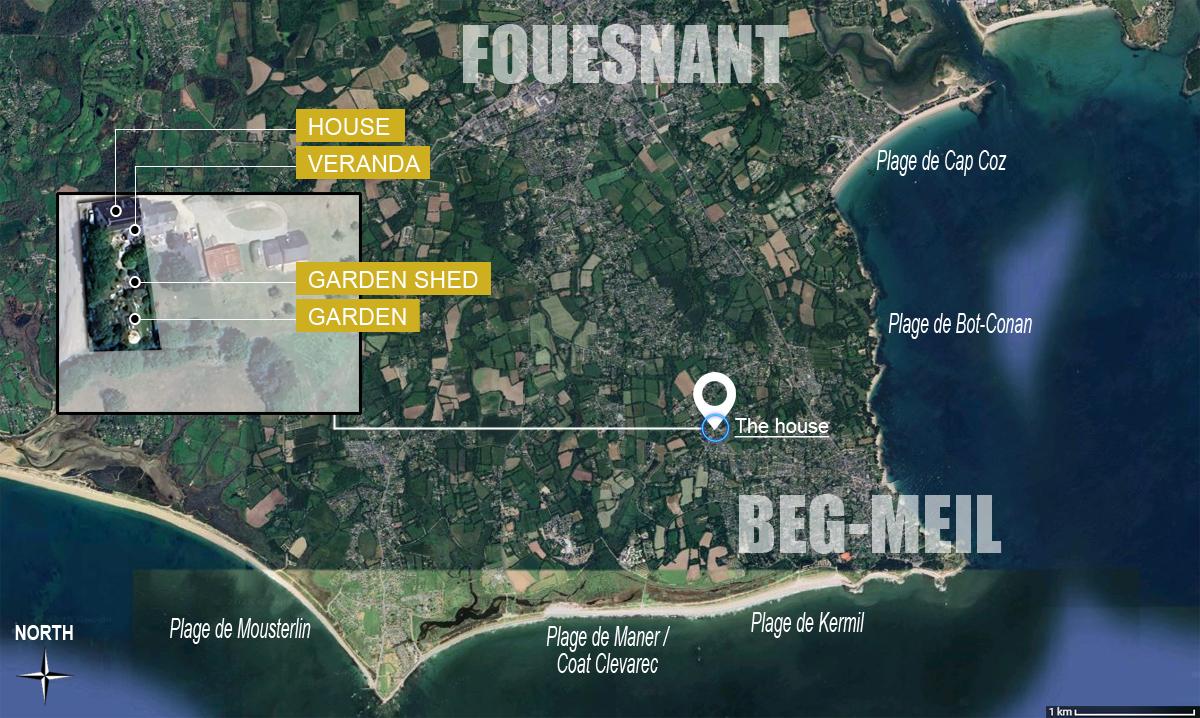 Floor plan of the house in its environment